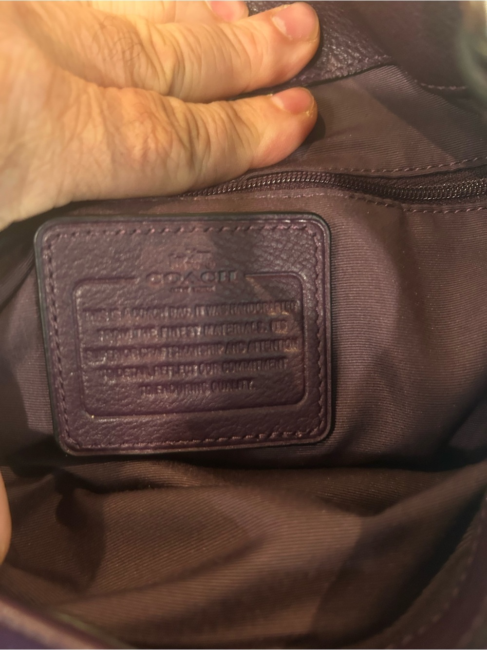 Coach Madison Phoebe plum pebbled triple compartment leather shoulder bag - Picture 10 of 13